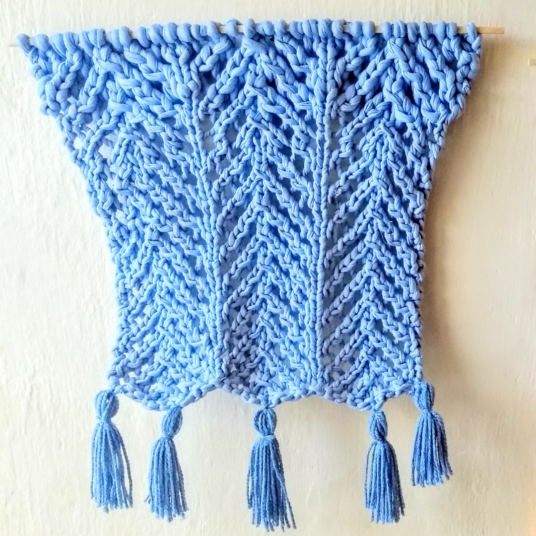 knit wall hanging