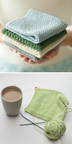 Practice The Spike Trellis Knitting Stitch with Dishcloths