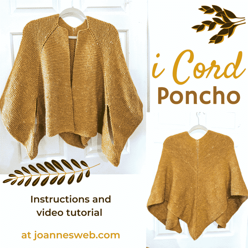 i cord poncho pattern instructions knitting