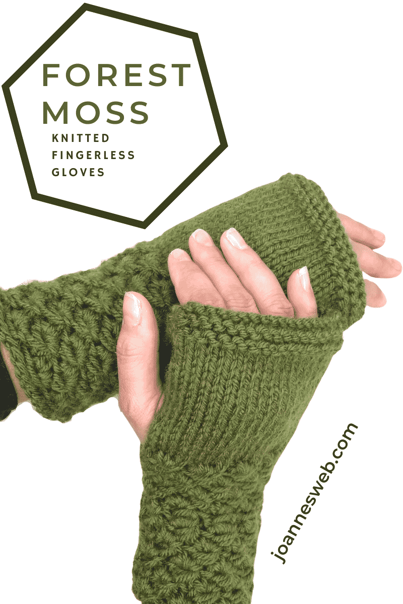 Forest Moss Knitted Fingerless Gloves