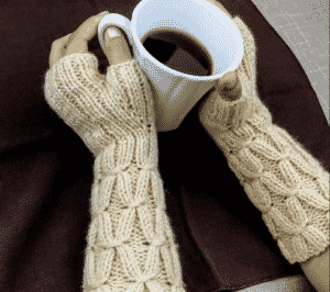 Vanilla Smocking Fingerless Gloves