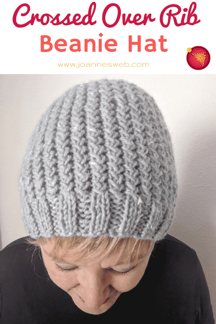 Crossed-Over Rib Knitted Beanie Pattern 