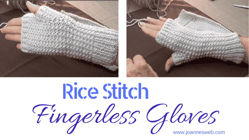 Knitted Rice Stitch Fingerless Gloves Instructions