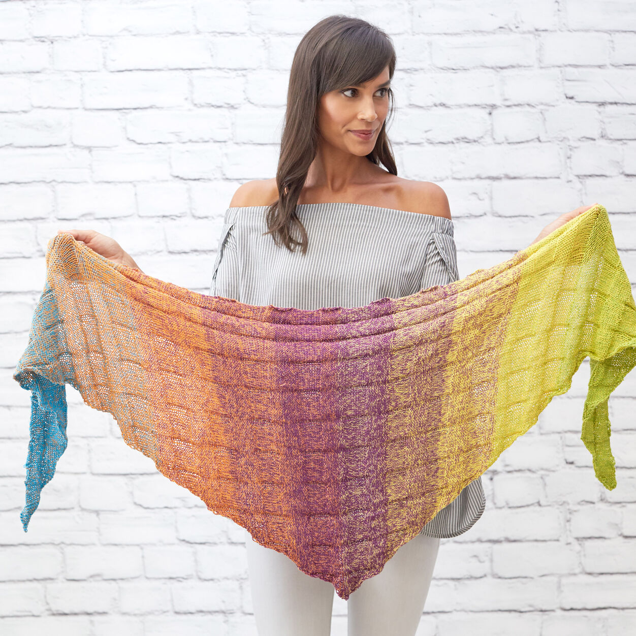 Read Heart Yarn Colorful Geometric Shawl