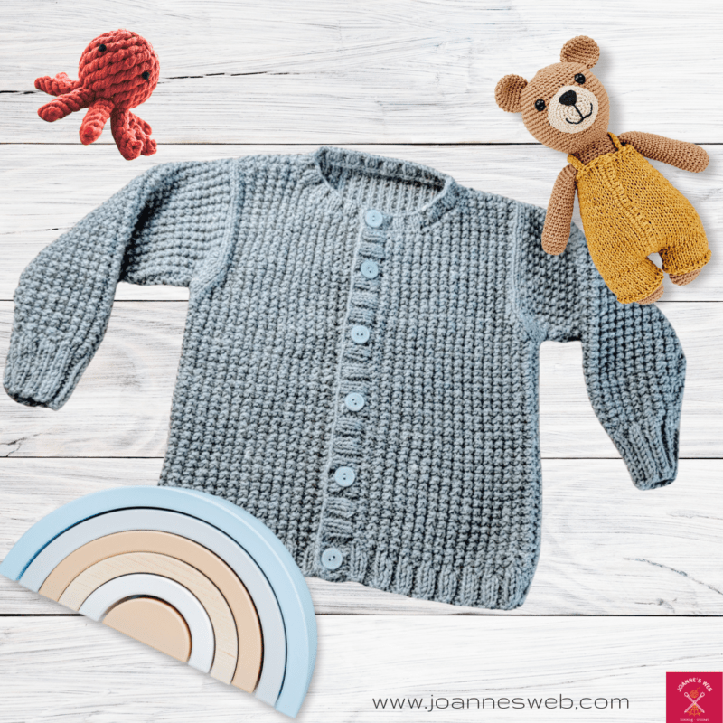 Child Cardigan Knitting Pattern for ages 5-6 f